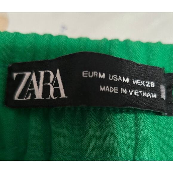 Zara High Rise Wide Leg Dress Pant Lime Green - Picture 4 of 4